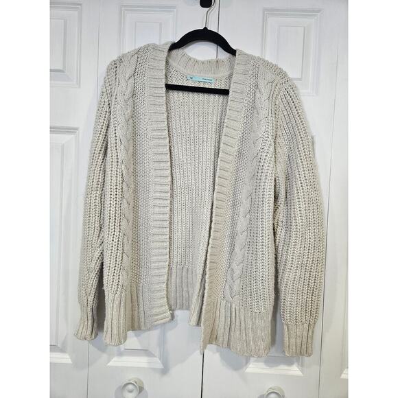 Maurices Large Open Front Relaxed Fit Cardigan Cream - Picture 1 of 8